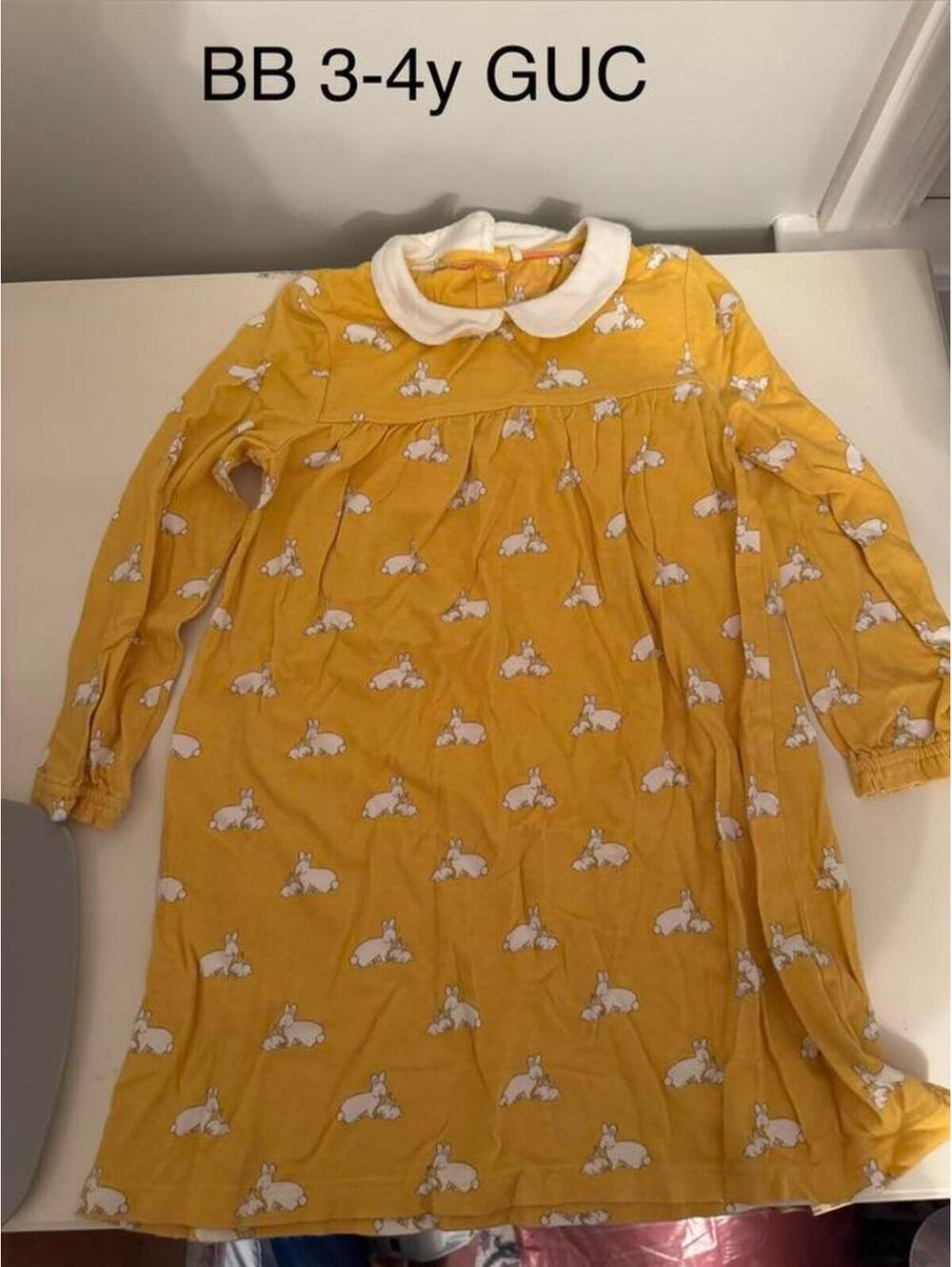 Baby Boden 3-4y yellow bunny dress